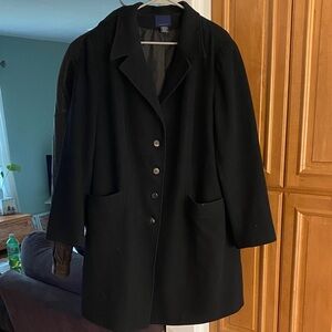 Venezia Elegant Black Wool Pea Coat